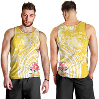 Aloha Oahu Island Personalized Men Tank Top Yellow Dreamy Turtle LT7 - Polynesian Pride