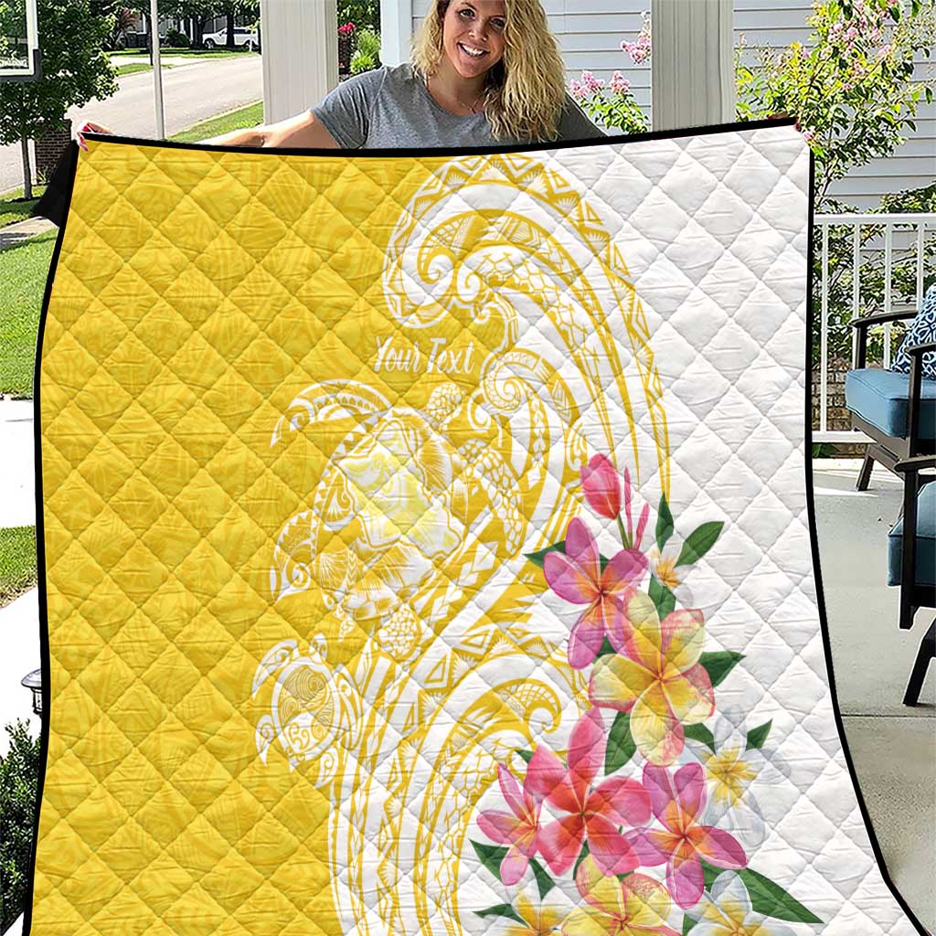 Aloha Oahu Island Personalized Quilt Yellow Dreamy Turtle