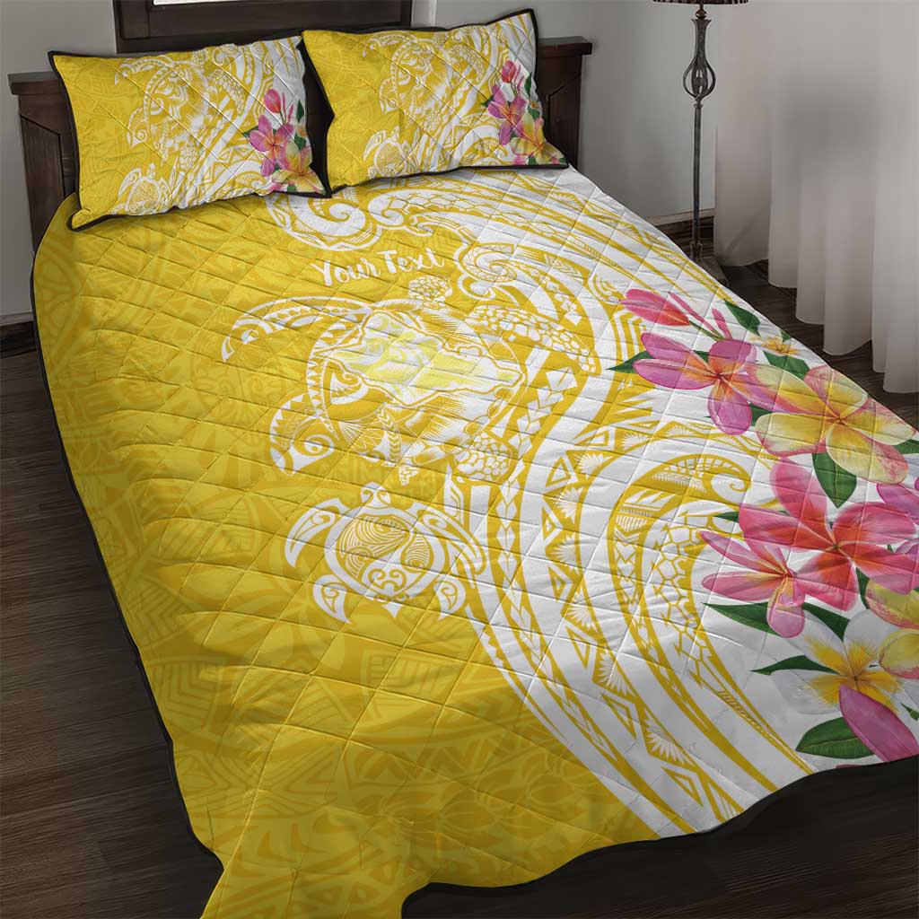 Aloha Oahu Island Personalized Quilt Bed Set Yellow Dreamy Turtle LT7 Yellow - Polynesian Pride