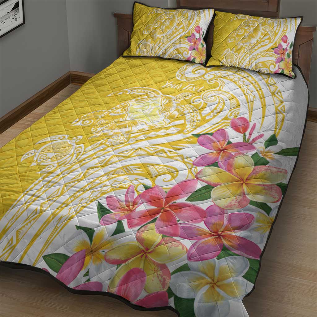Aloha Oahu Island Personalized Quilt Bed Set Yellow Dreamy Turtle LT7 - Polynesian Pride