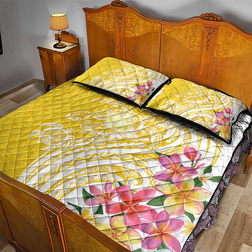 Aloha Oahu Island Personalized Quilt Bed Set Yellow Dreamy Turtle LT7 - Polynesian Pride