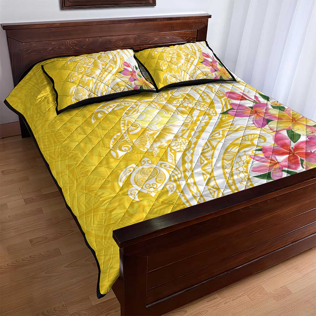 Aloha Oahu Island Personalized Quilt Bed Set Yellow Dreamy Turtle LT7 - Polynesian Pride