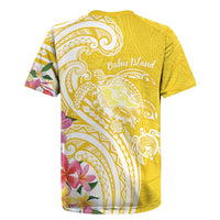 Aloha Oahu Island Personalized Rugby Jersey Yellow Dreamy Turtle
