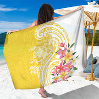Aloha Oahu Island Personalized Sarong Yellow Dreamy Turtle