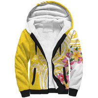Aloha Oahu Island Personalized Sherpa Hoodie Yellow Dreamy Turtle LT7 Unisex Yellow - Polynesian Pride