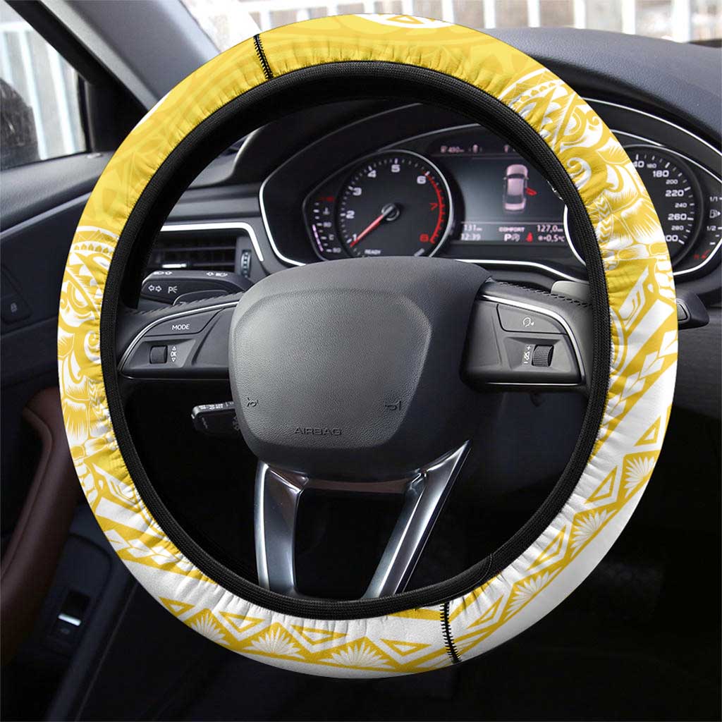 Aloha Oahu Island Steering Wheel Cover Yellow Dreamy Turtle LT7 - Polynesian Pride