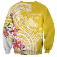 Aloha Oahu Island Personalized Sweatshirt Yellow Dreamy Turtle LT7 - Polynesian Pride