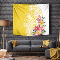 Aloha Oahu Island Personalized Tapestry Yellow Dreamy Turtle