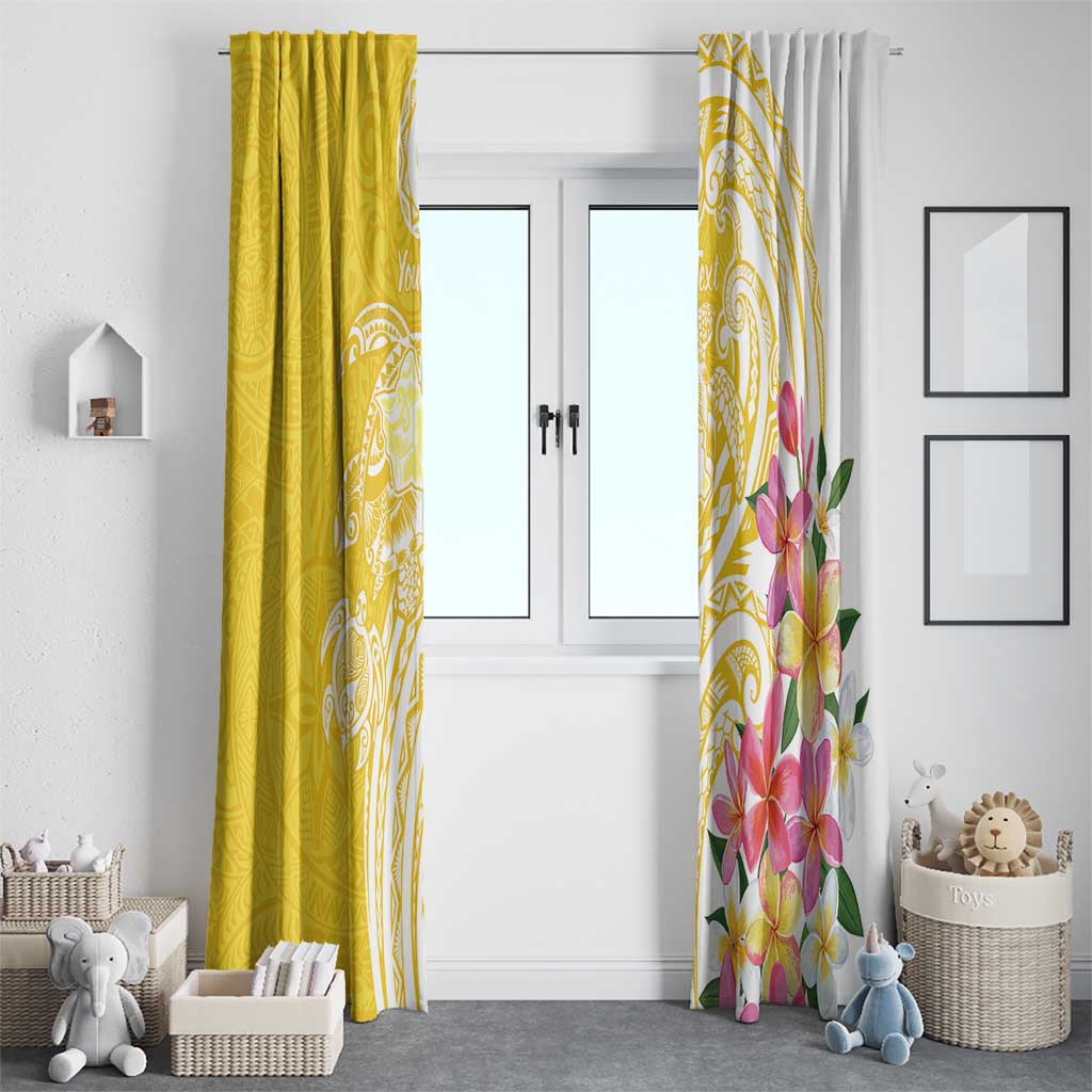 Aloha Oahu Island Personalized Window Curtain Yellow Dreamy Turtle LT7 - Polynesian Pride