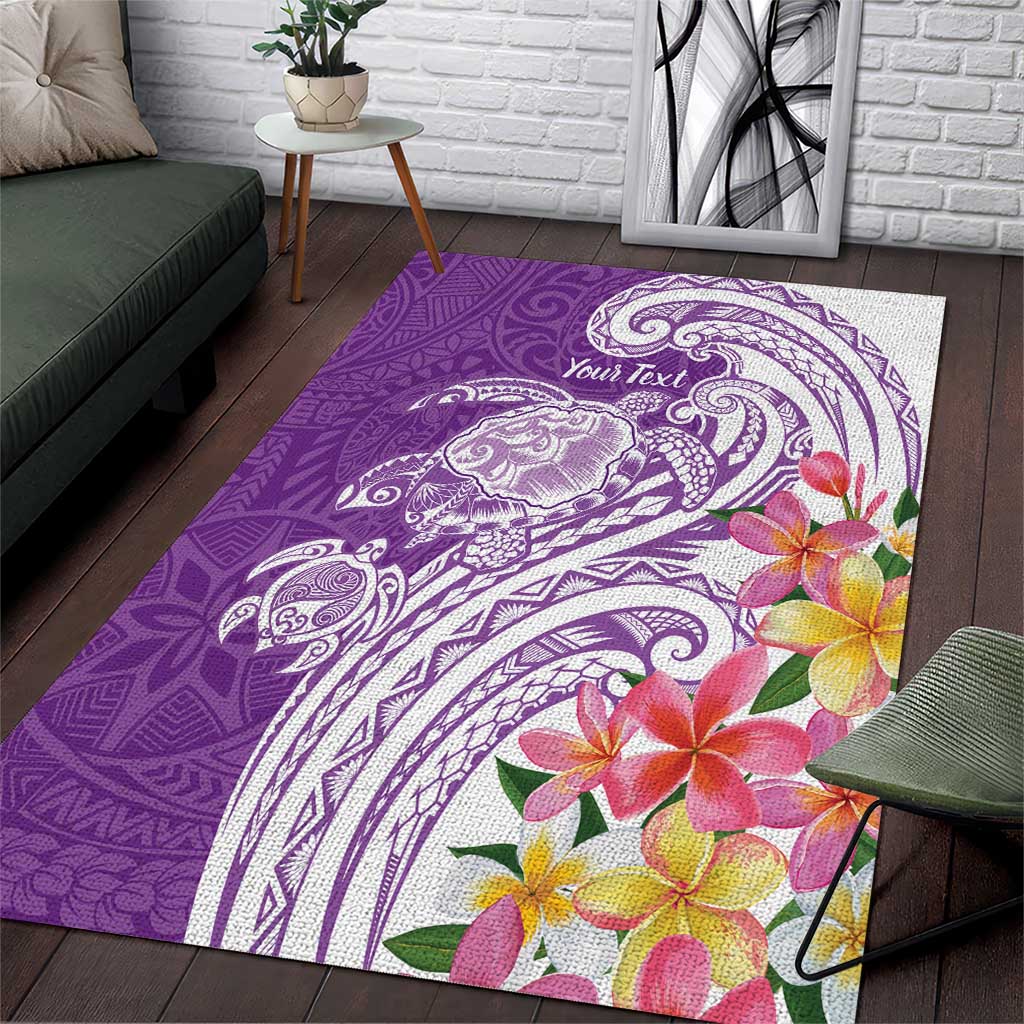 Aloha Kauai Island Personalized Area Rug Lilac Dreamy Turtle