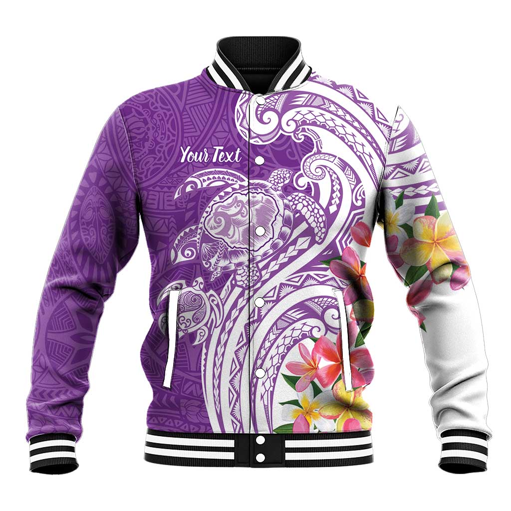 Aloha Kauai Island Personalized Baseball Jacket Lilac Dreamy Turtle LT7 Unisex Lilac - Polynesian Pride