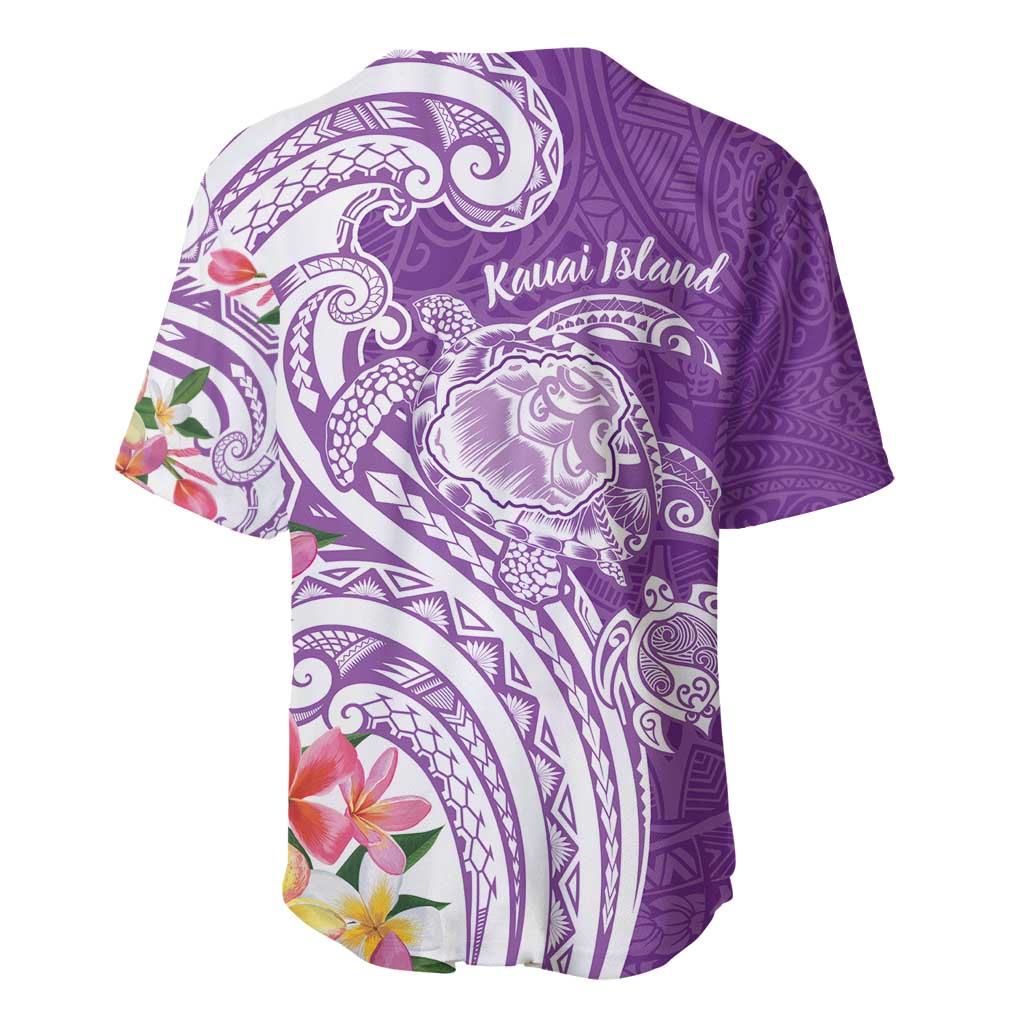 Aloha Kauai Island Personalized Baseball Jersey Lilac Dreamy Turtle