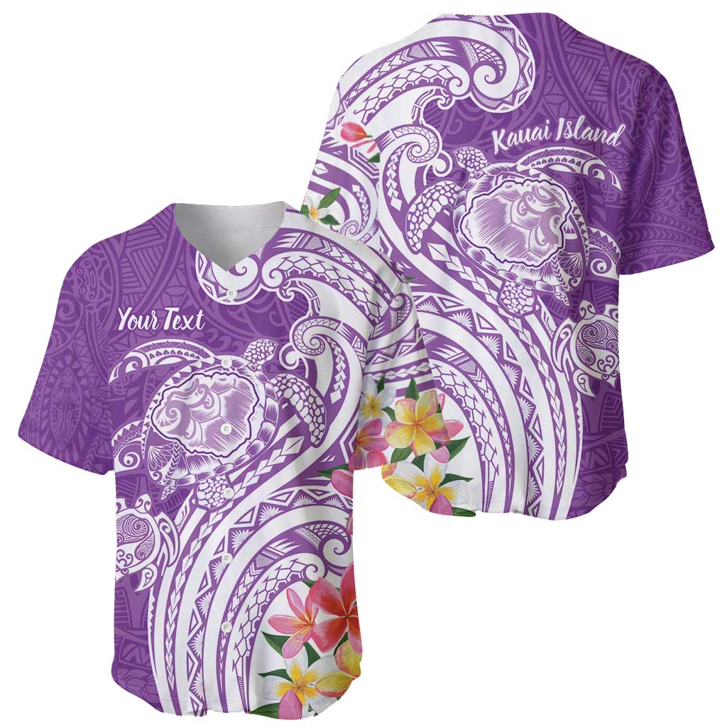 Aloha Kauai Island Personalized Baseball Jersey Lilac Dreamy Turtle