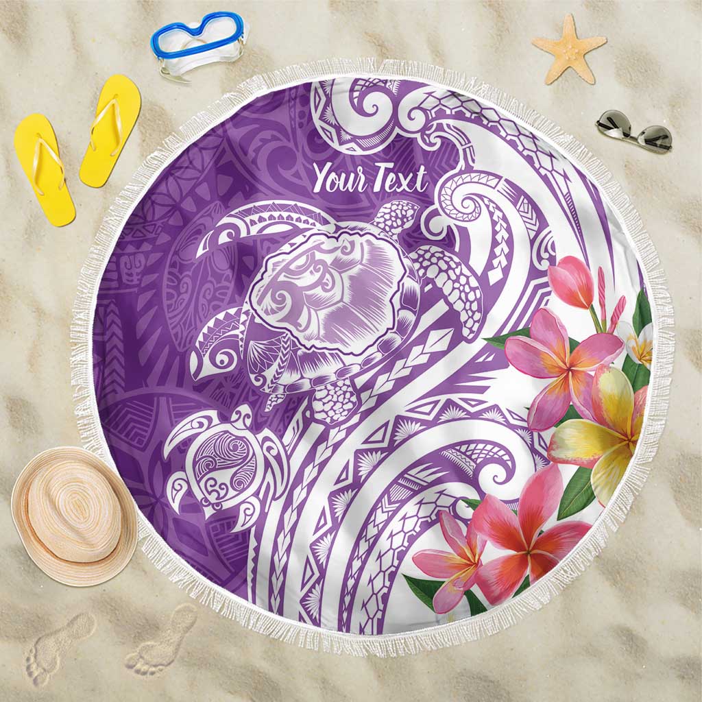Aloha Kauai Island Personalized Beach Blanket Lilac Dreamy Turtle LT7 One Size 150cm Lilac - Polynesian Pride