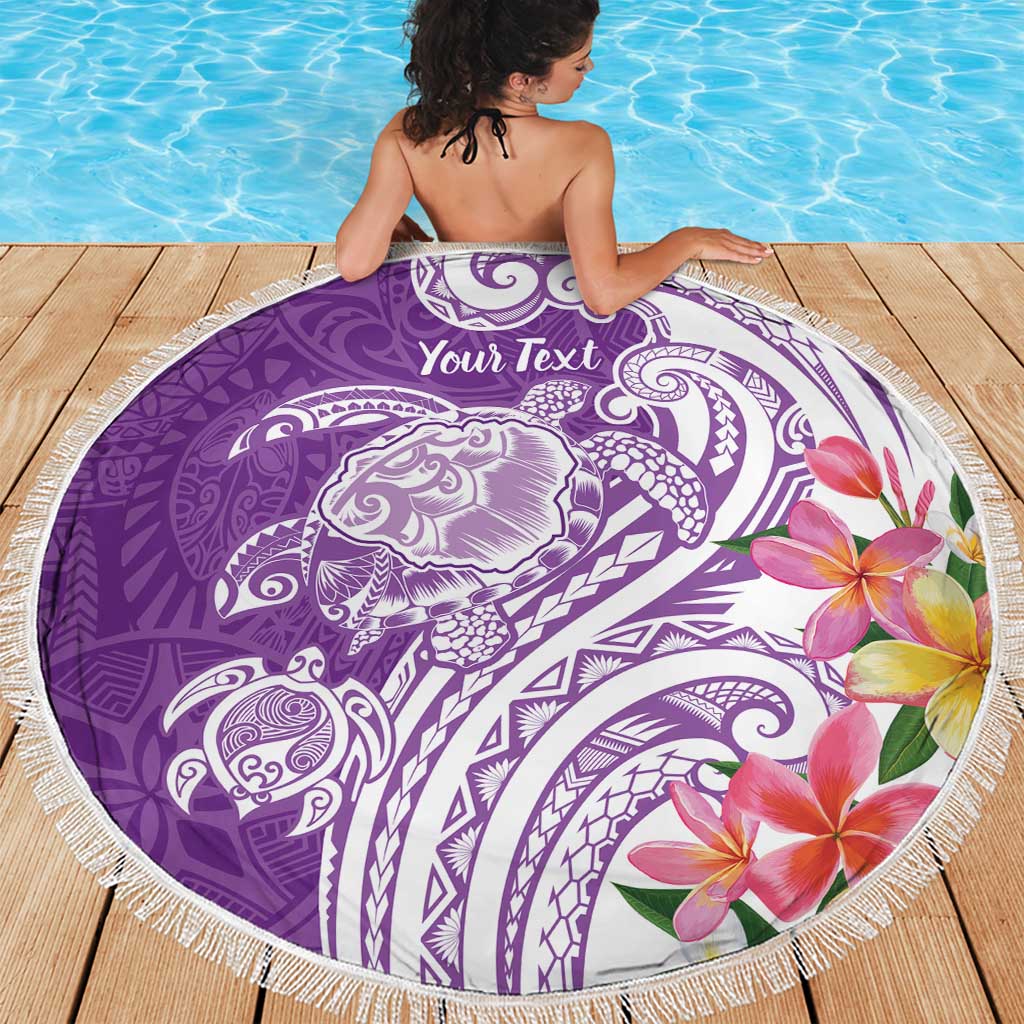 Aloha Kauai Island Personalized Beach Blanket Lilac Dreamy Turtle LT7 - Polynesian Pride