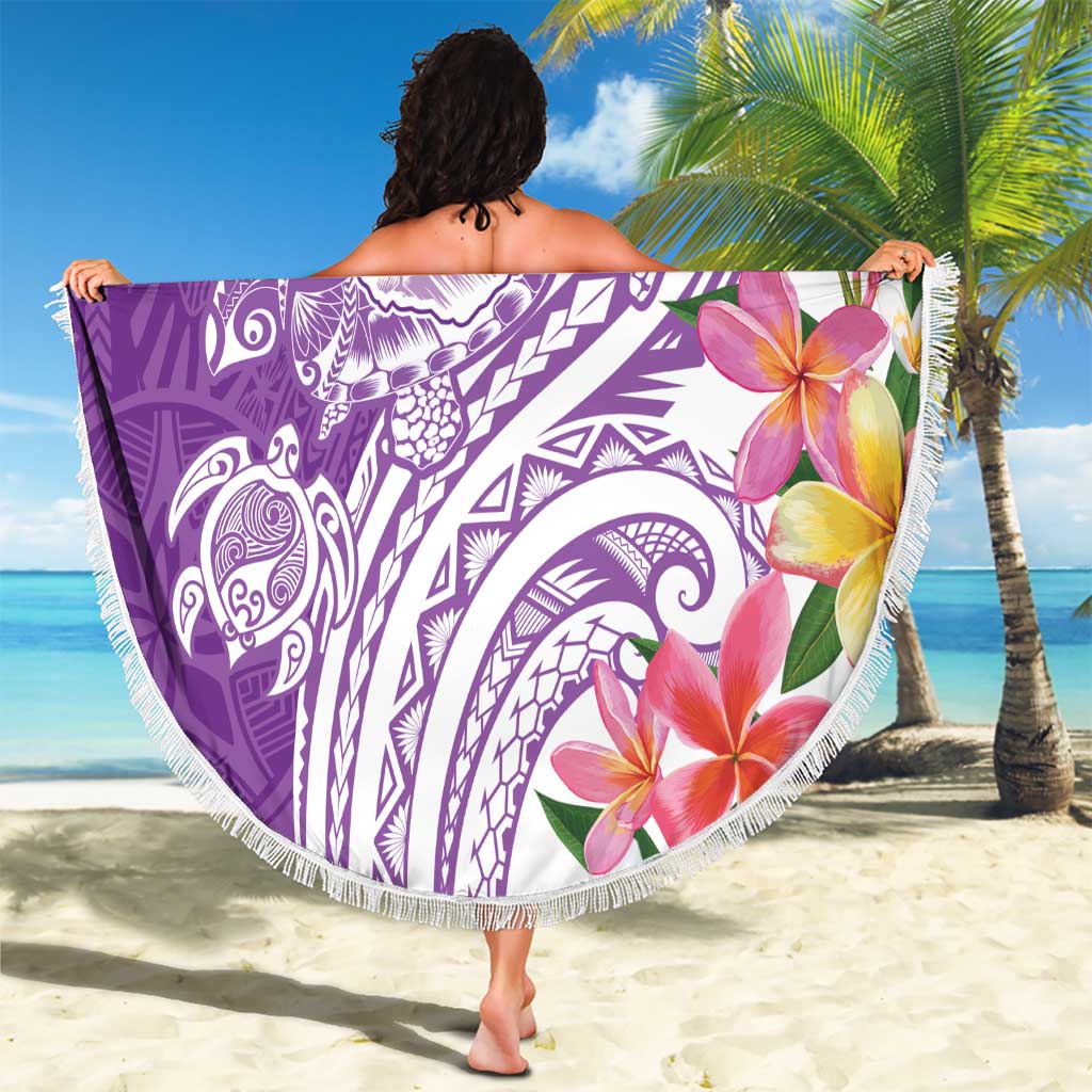 Aloha Kauai Island Personalized Beach Blanket Lilac Dreamy Turtle LT7 - Polynesian Pride