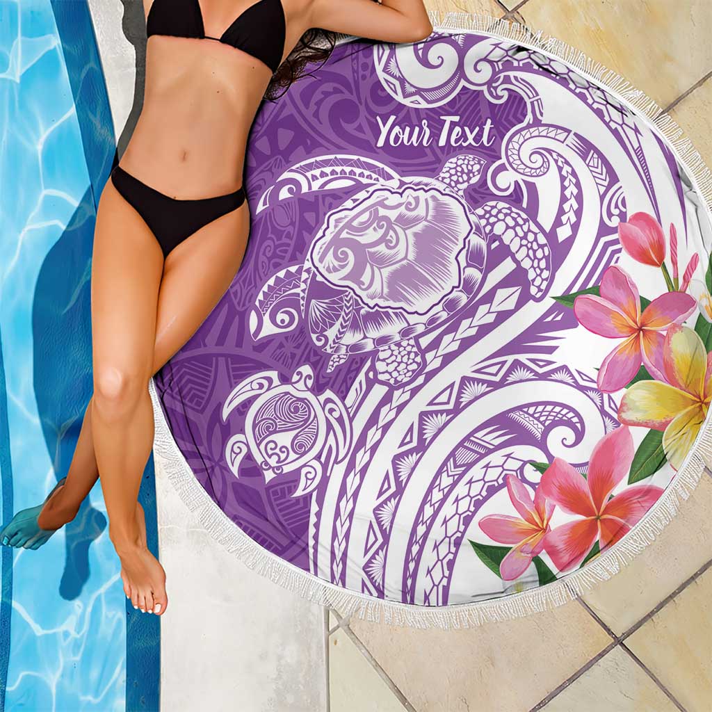 Aloha Kauai Island Personalized Beach Blanket Lilac Dreamy Turtle LT7 - Polynesian Pride