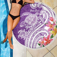 Aloha Kauai Island Personalized Beach Blanket Lilac Dreamy Turtle LT7 - Polynesian Pride