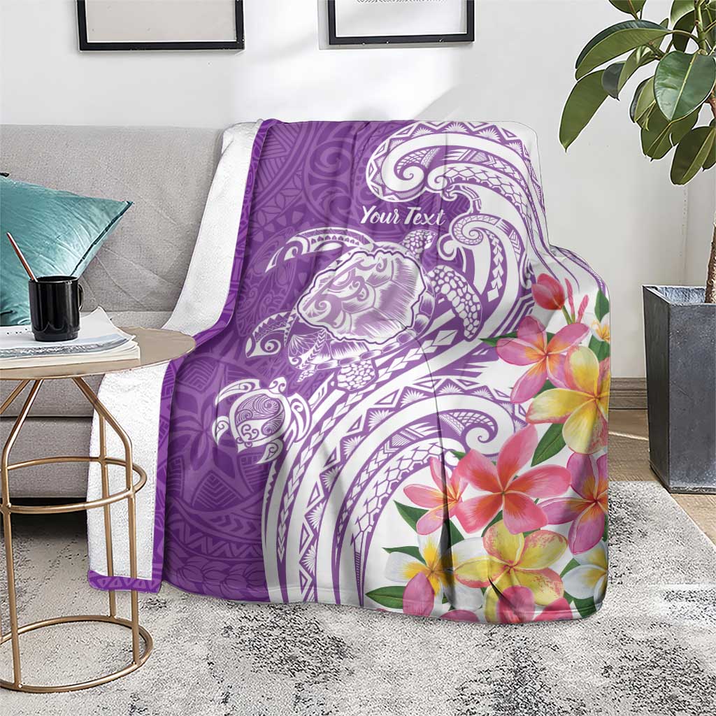 Aloha Kauai Island Personalized Blanket Lilac Dreamy Turtle LT7 - Polynesian Pride