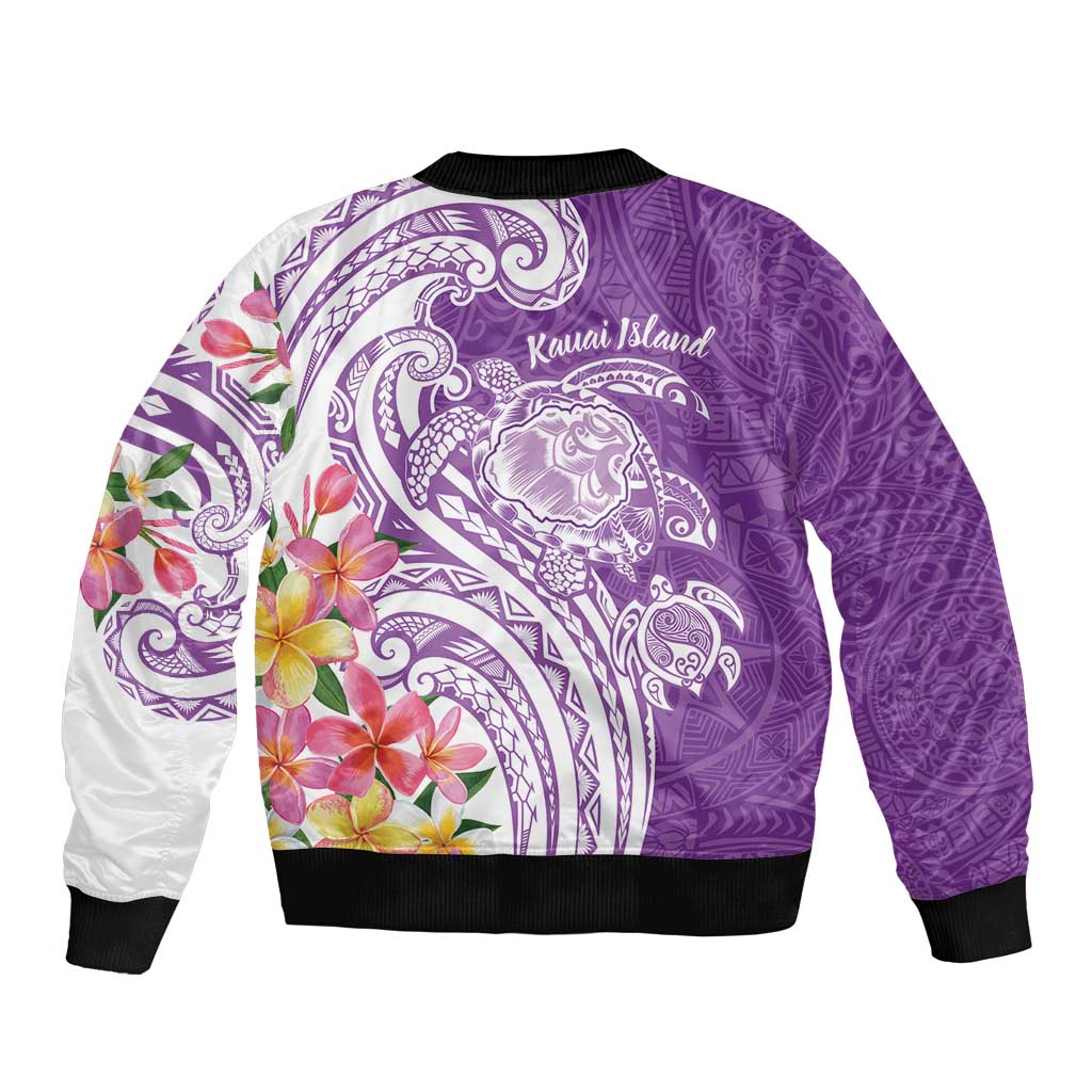 Aloha Kauai Island Personalized Bomber Jacket Lilac Dreamy Turtle