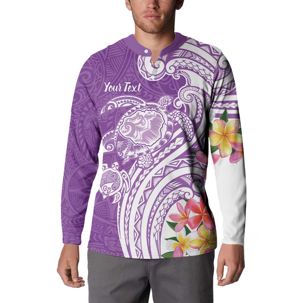 Aloha Kauai Island Personalized Button Sweatshirt Lilac Dreamy Turtle LT7 - Polynesian Pride