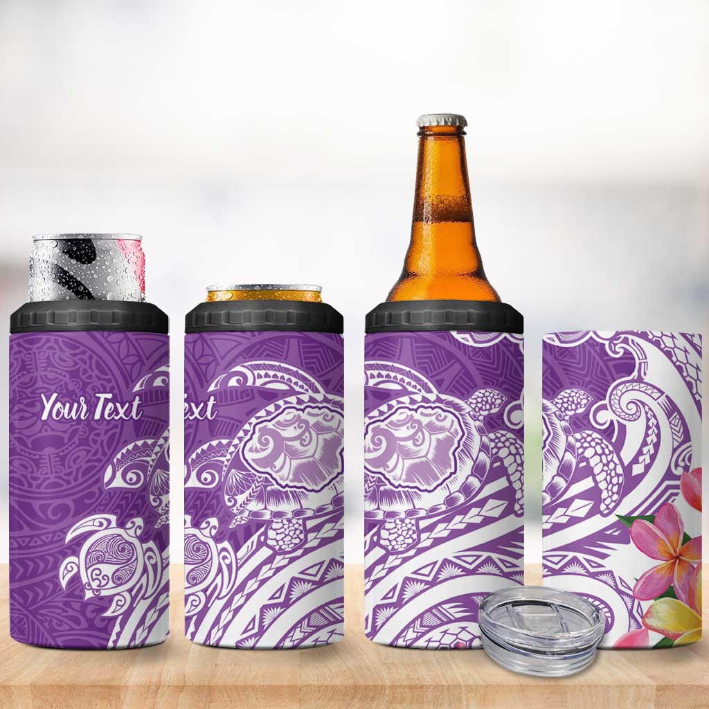 Aloha Kauai Island Personalized 4 in 1 Can Cooler Tumbler Lilac Dreamy Turtle LT7 - Polynesian Pride