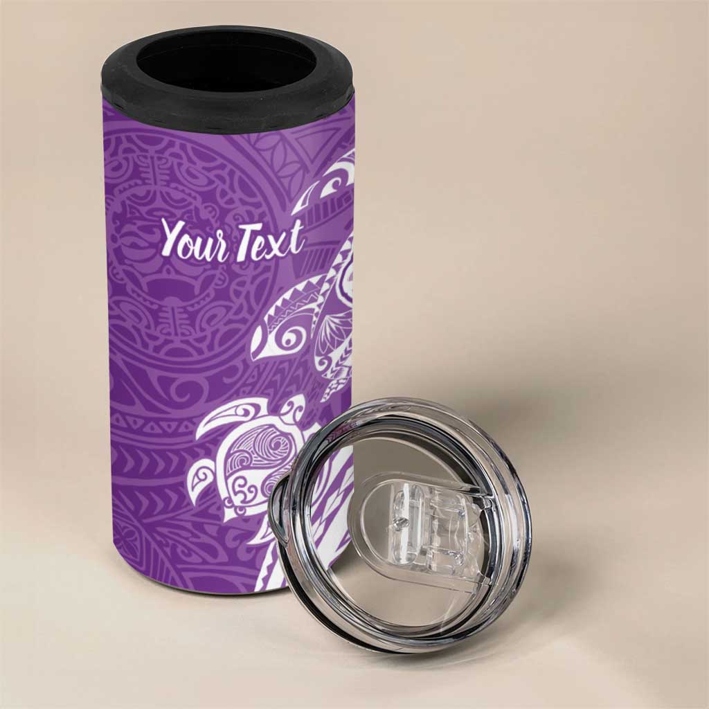 Aloha Kauai Island Personalized 4 in 1 Can Cooler Tumbler Lilac Dreamy Turtle LT7 - Polynesian Pride