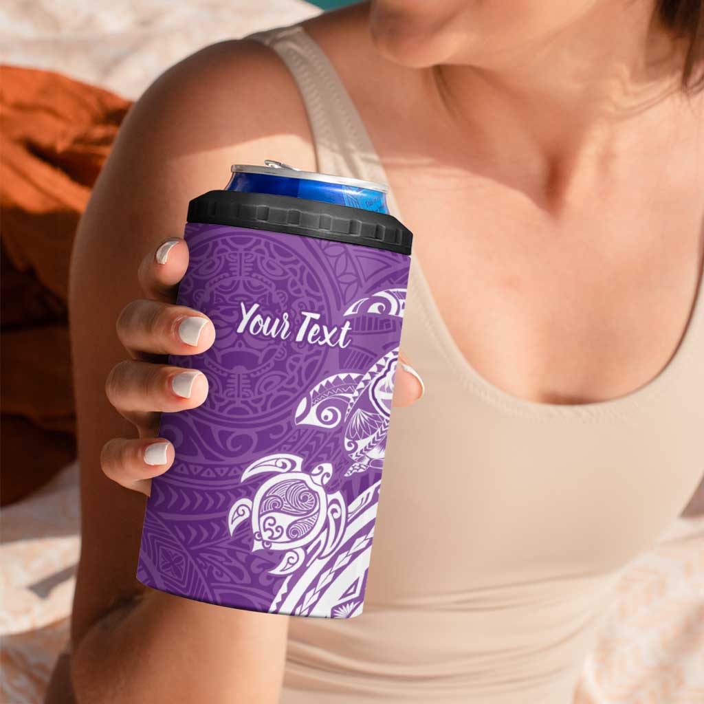 Aloha Kauai Island Personalized 4 in 1 Can Cooler Tumbler Lilac Dreamy Turtle LT7 - Polynesian Pride