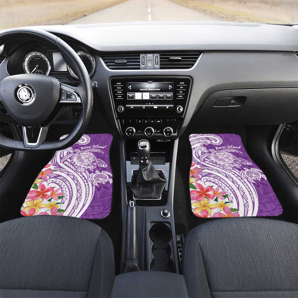 Aloha Kauai Island Personalized Car Mats Lilac Dreamy Turtle LT7 Set 2pcs - Front Lilac - Polynesian Pride