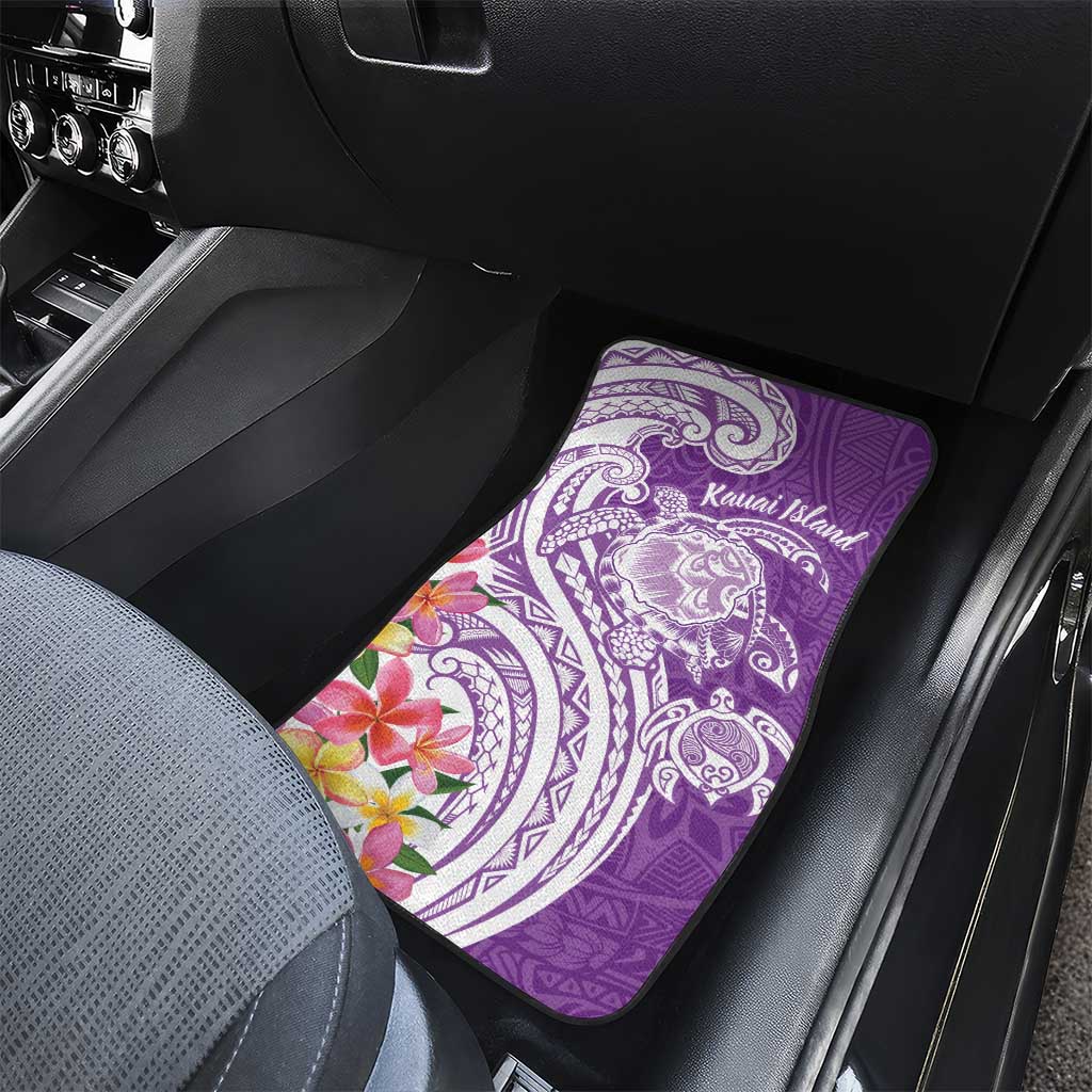 Aloha Kauai Island Personalized Car Mats Lilac Dreamy Turtle LT7 - Polynesian Pride