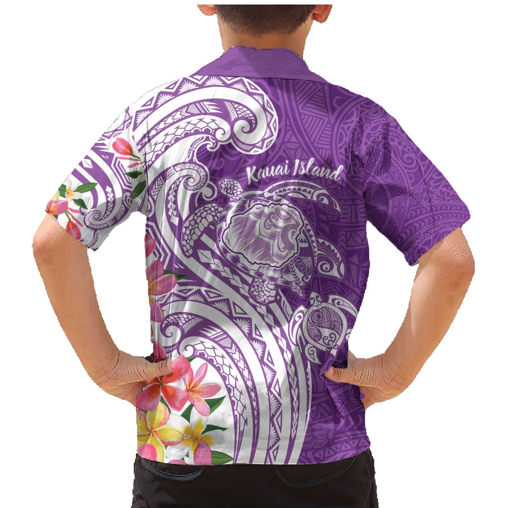 Aloha Kauai Island Personalized Family Matching Mermaid Dress and Hawaiian Shirt Lilac Dreamy Turtle