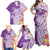 Aloha Kauai Island Personalized Family Matching Off Shoulder Maxi Dress and Hawaiian Shirt Lilac Dreamy Turtle