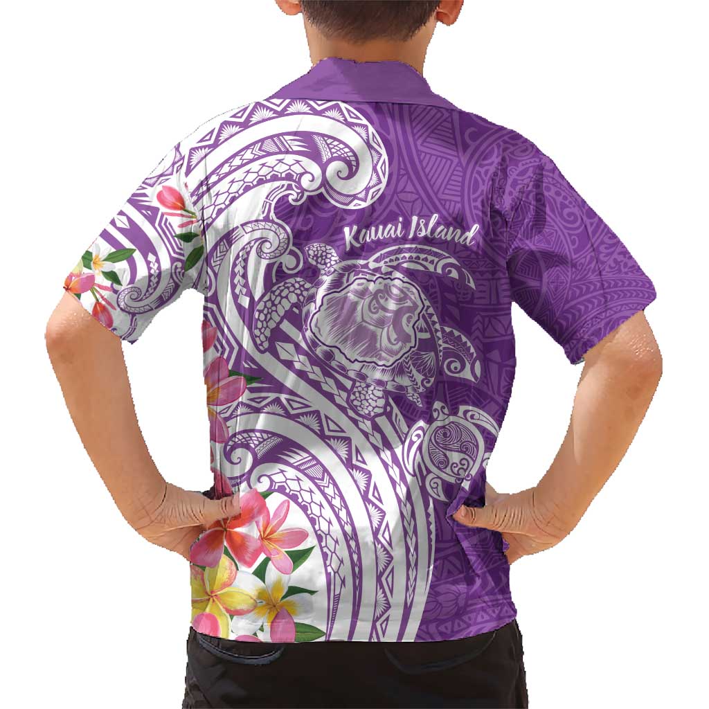 Aloha Kauai Island Personalized Family Matching Short Sleeve Bodycon Dress and Hawaiian Shirt Lilac Dreamy Turtle