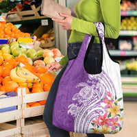 Aloha Kauai Island Personalized Grocery Bag Lilac Dreamy Turtle