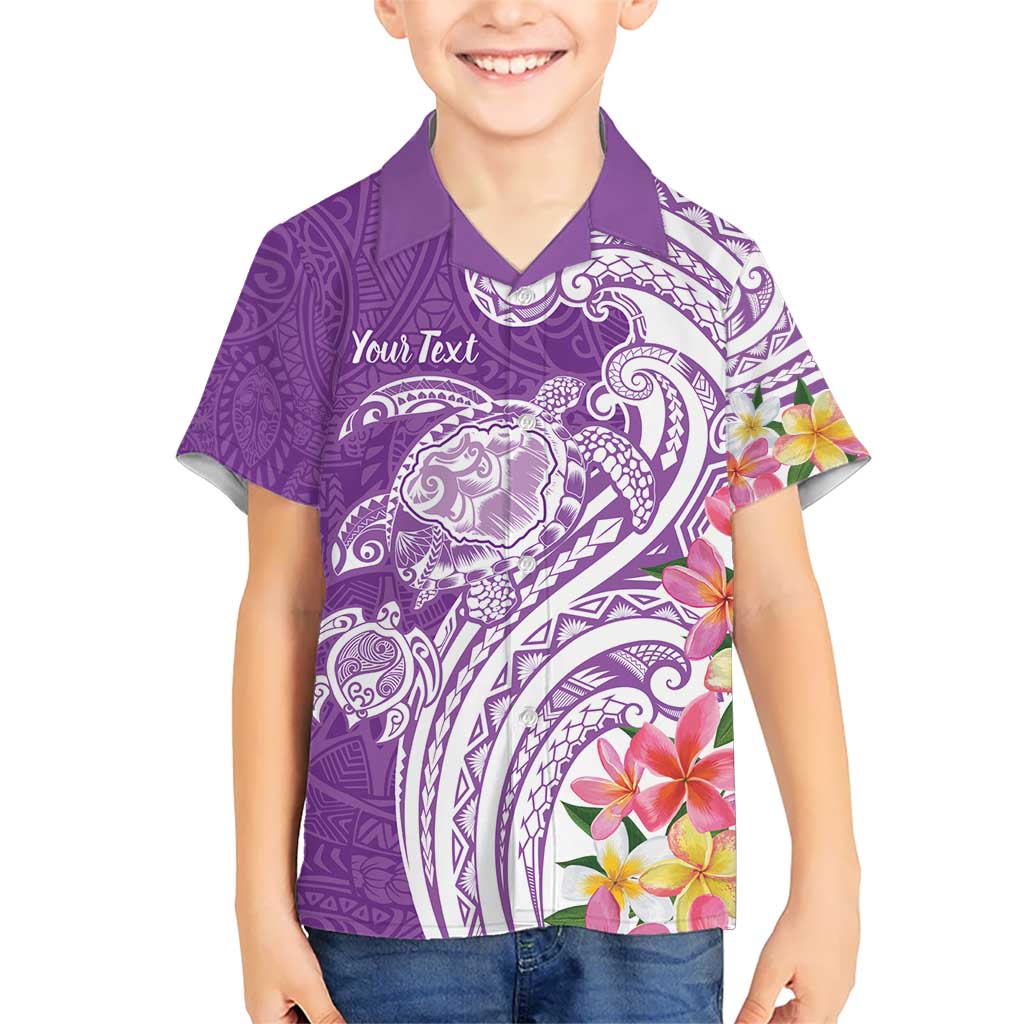 Aloha Kauai Island Personalized Kid Hawaiian Shirt Lilac Dreamy Turtle LT7 Kid Lilac - Polynesian Pride