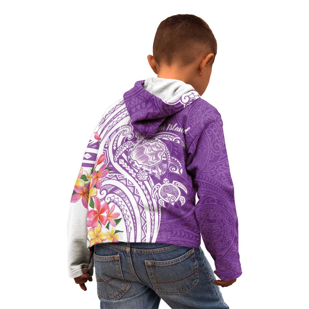 Aloha Kauai Island Personalized Kid Hoodie Lilac Dreamy Turtle