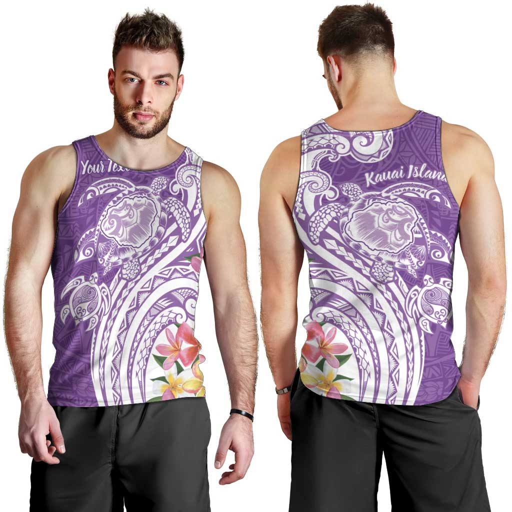 Aloha Kauai Island Personalized Men Tank Top Lilac Dreamy Turtle LT7 - Polynesian Pride