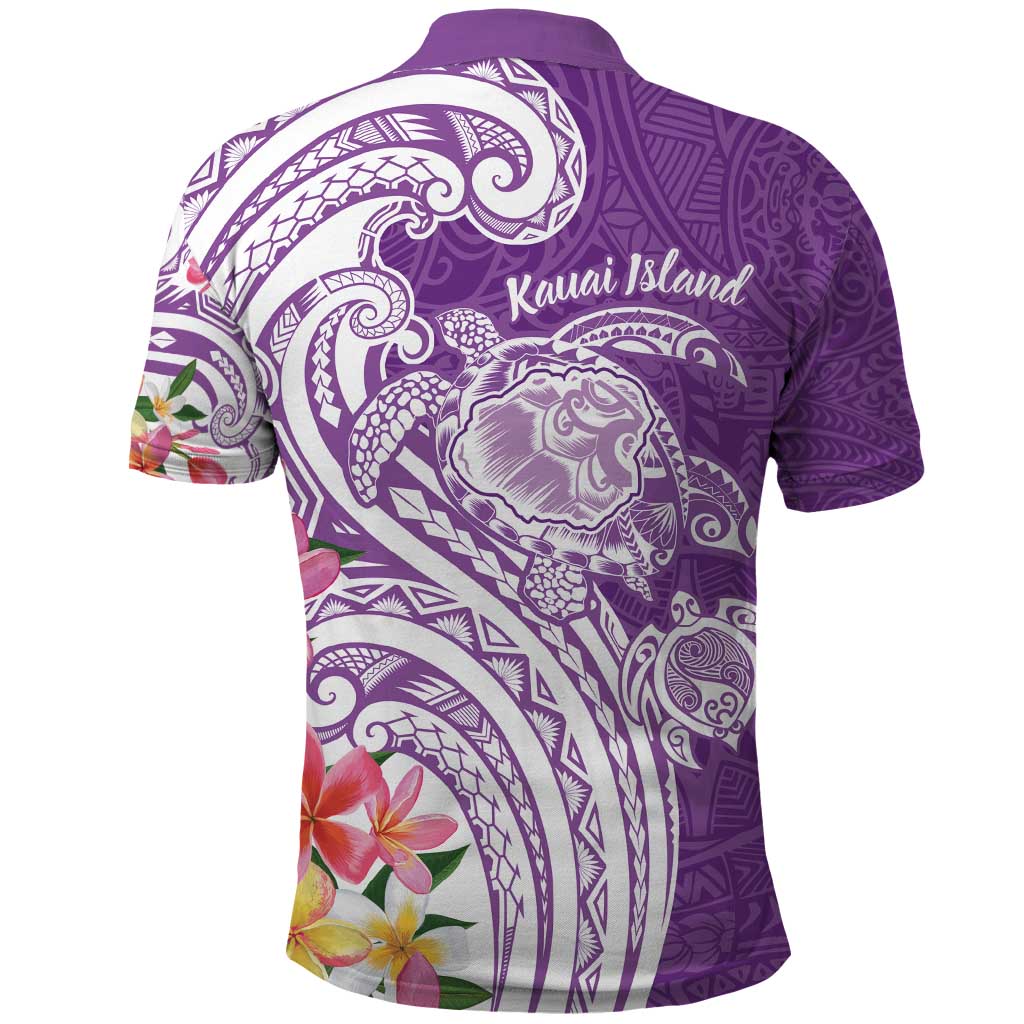 Aloha Kauai Island Personalized Polo Shirt Lilac Dreamy Turtle