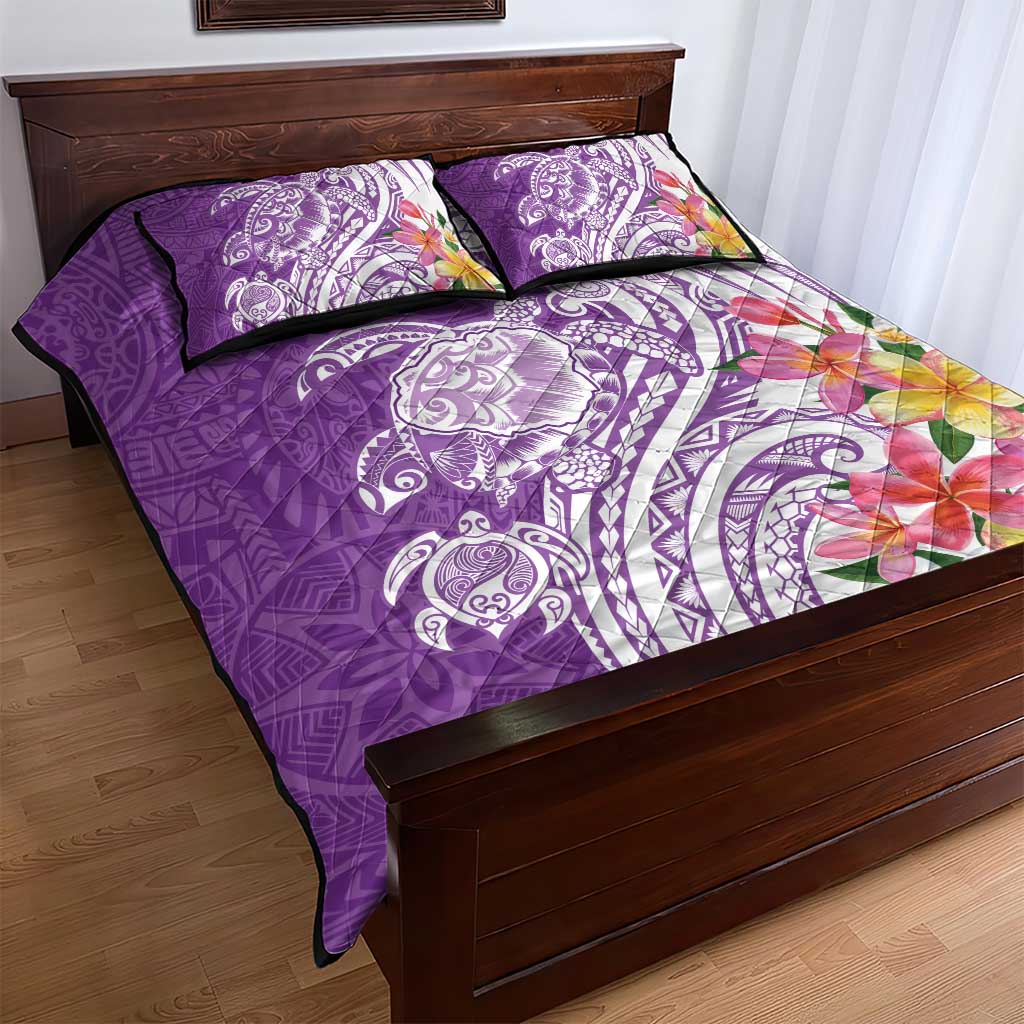 Aloha Kauai Island Personalized Quilt Bed Set Lilac Dreamy Turtle LT7 - Polynesian Pride