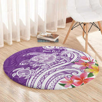 Aloha Kauai Island Personalized Round Carpet Lilac Dreamy Turtle