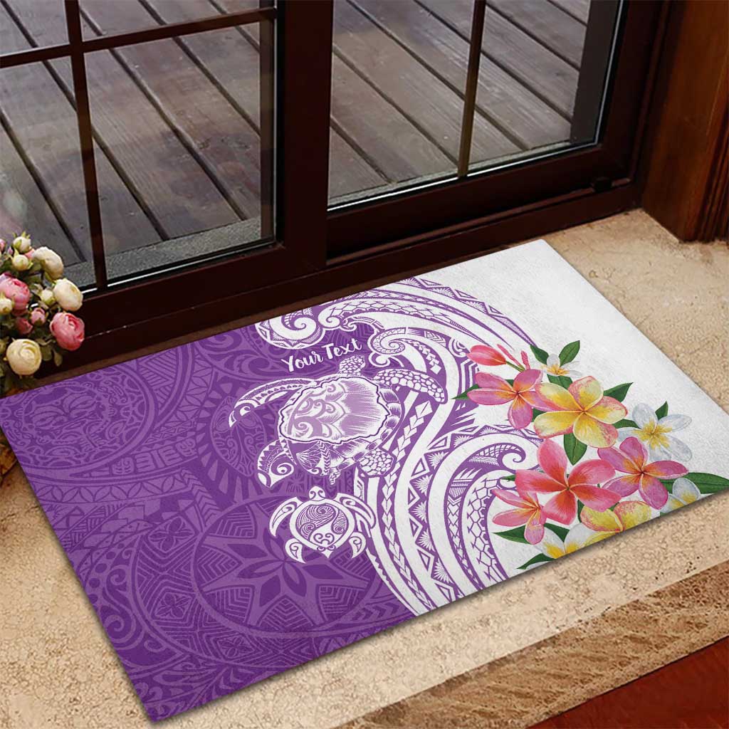 Aloha Kauai Island Personalized Rubber Doormat Lilac Dreamy Turtle LT7 - Polynesian Pride