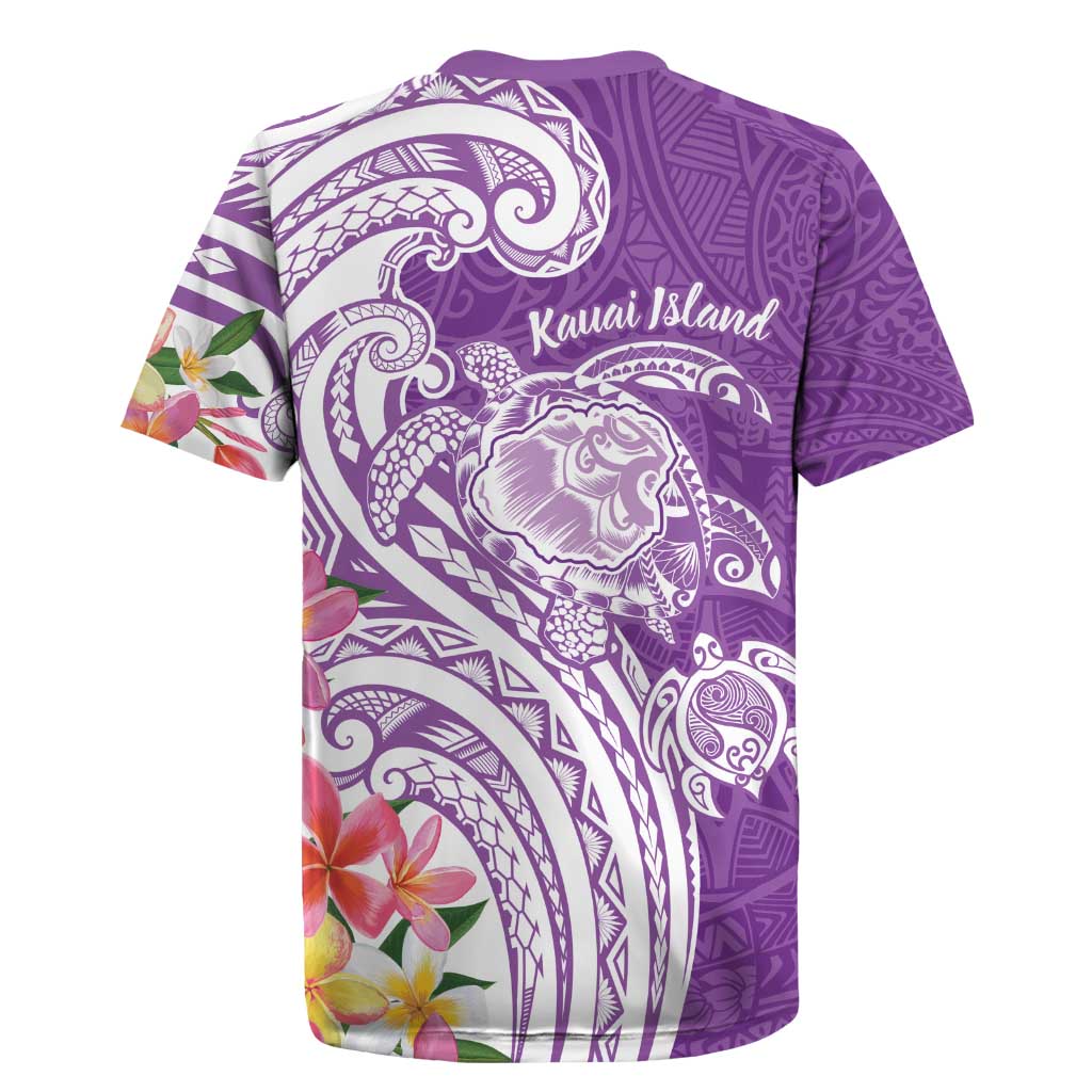 Aloha Kauai Island Personalized Rugby Jersey Lilac Dreamy Turtle