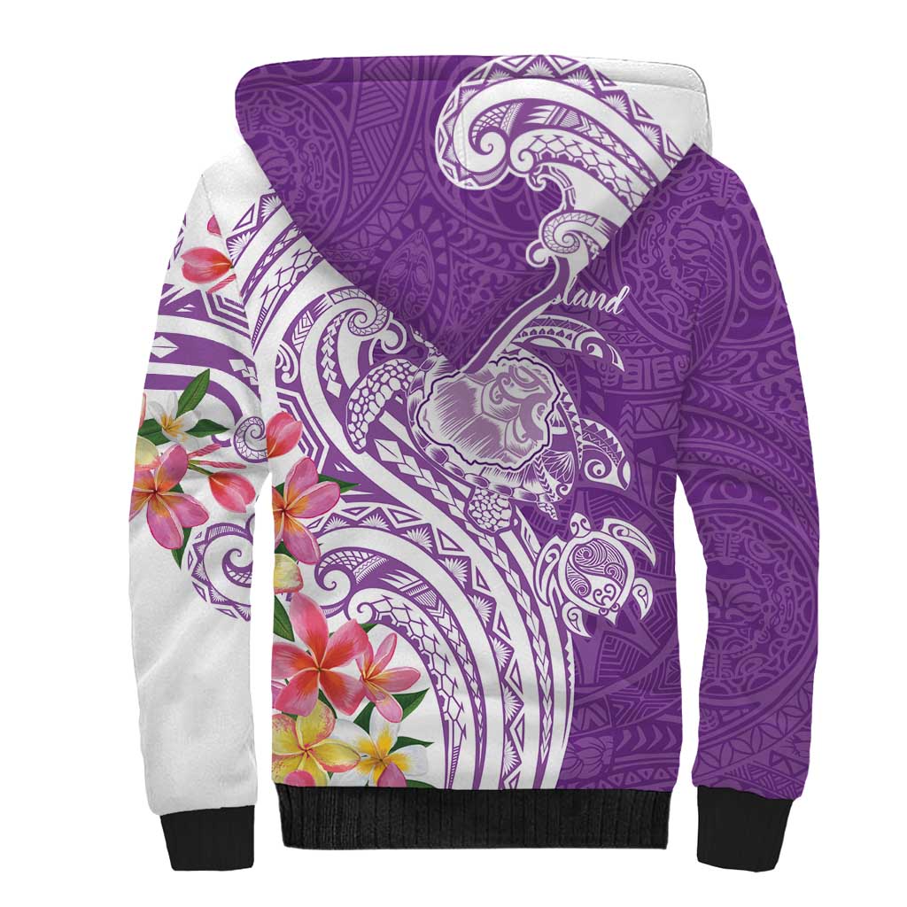 Aloha Kauai Island Personalized Sherpa Hoodie Lilac Dreamy Turtle LT7 - Polynesian Pride