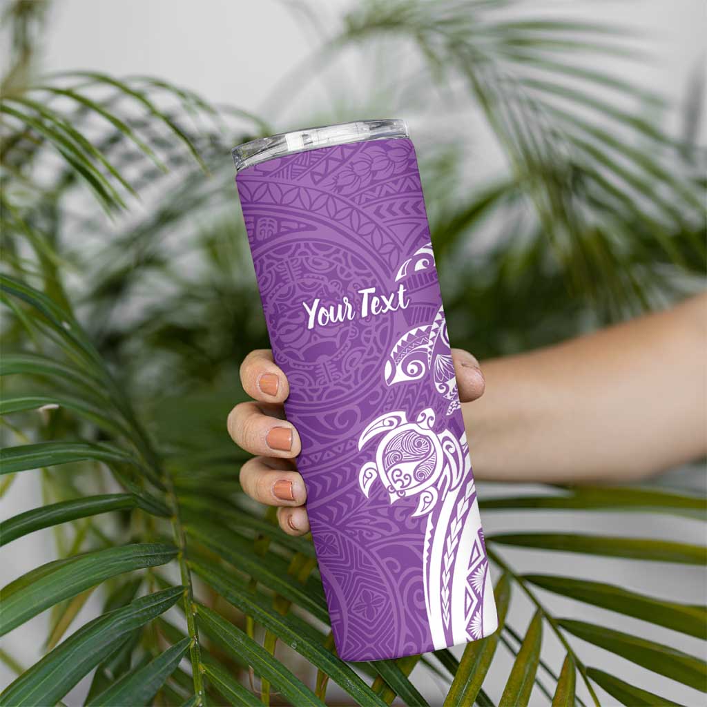 Aloha Kauai Island Personalized Skinny Tumbler Lilac Dreamy Turtle