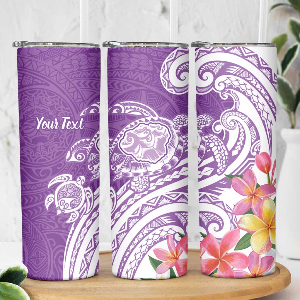 Aloha Kauai Island Personalized Skinny Tumbler Lilac Dreamy Turtle
