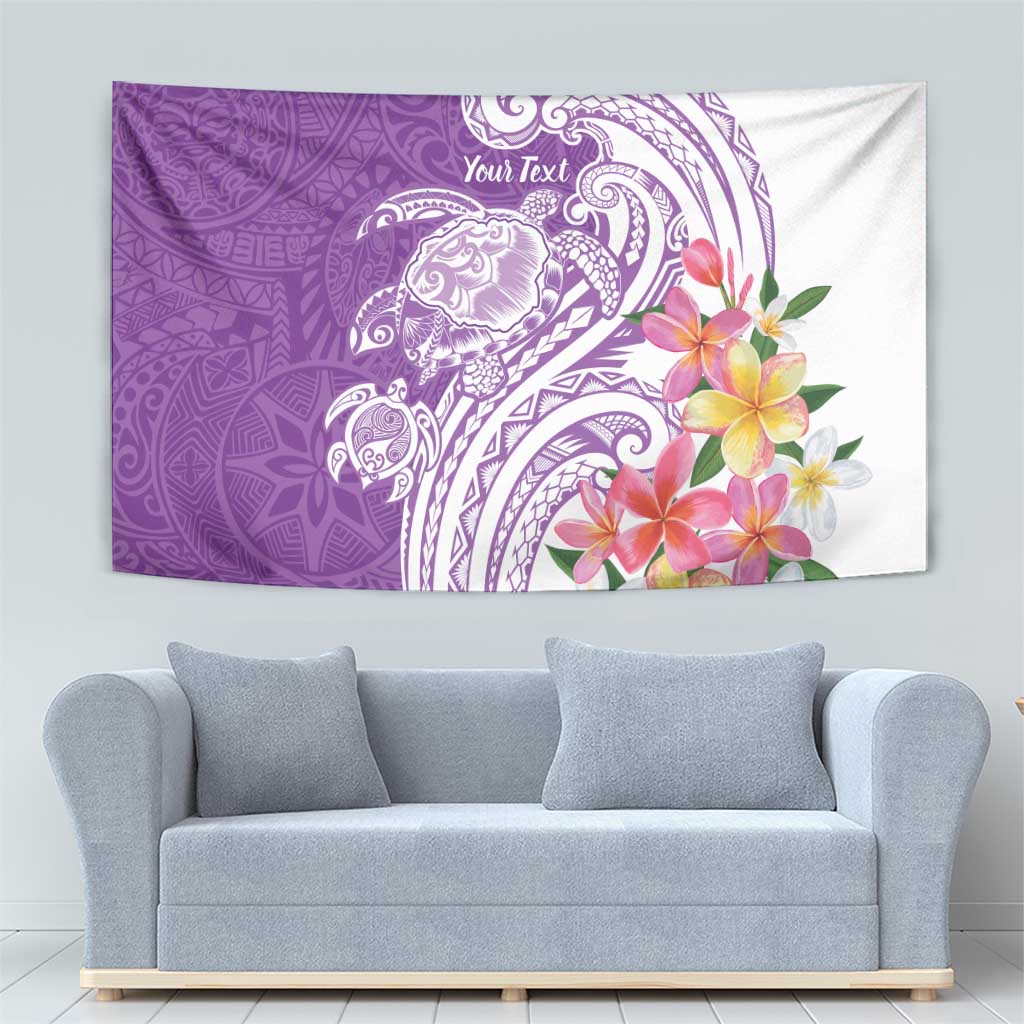 Aloha Kauai Island Personalized Tapestry Lilac Dreamy Turtle