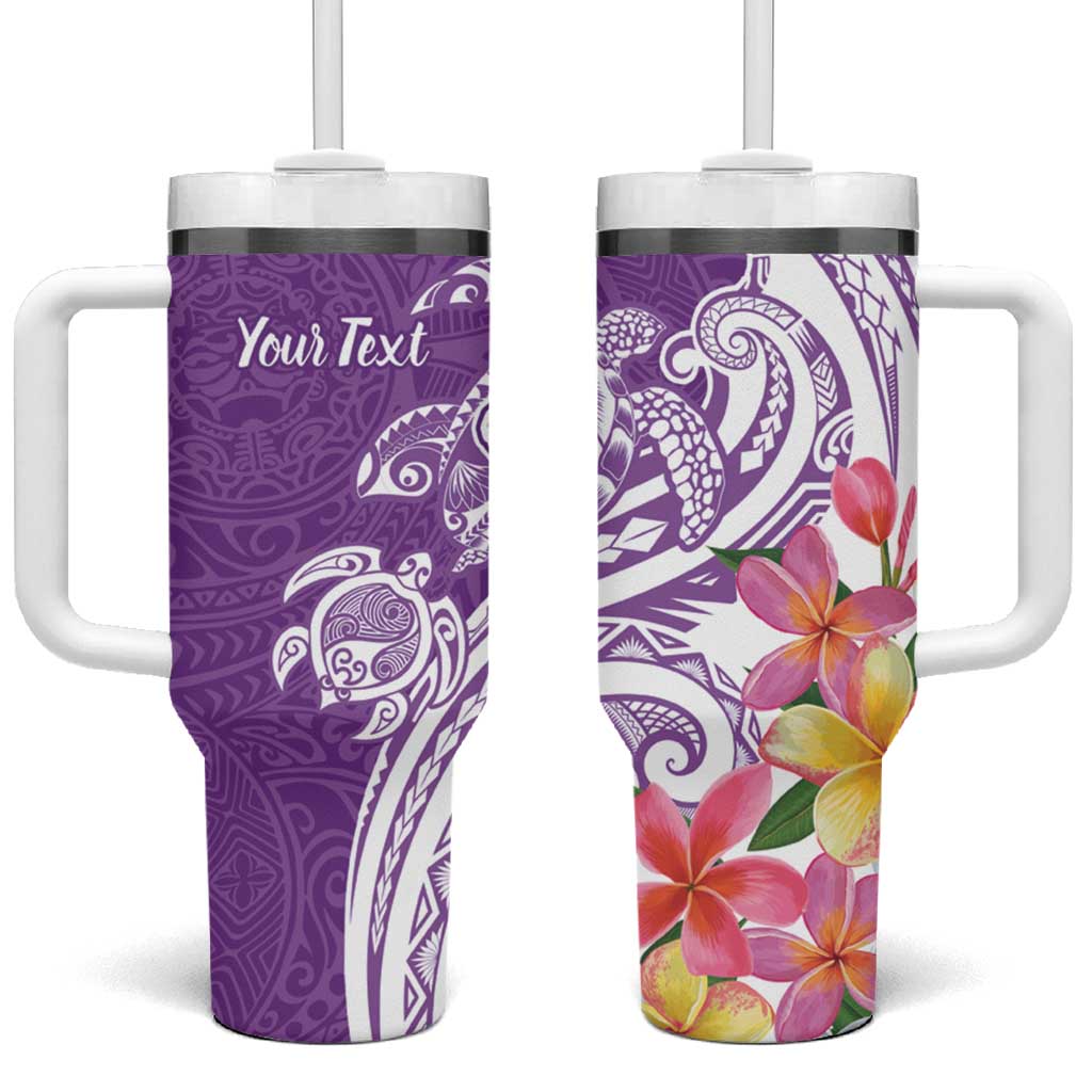 Aloha Kauai Island Personalized Tumbler With Handle Lilac Dreamy Turtle