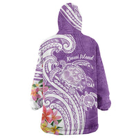 Aloha Kauai Island Personalized Wearable Blanket Hoodie Lilac Dreamy Turtle LT7 - Polynesian Pride