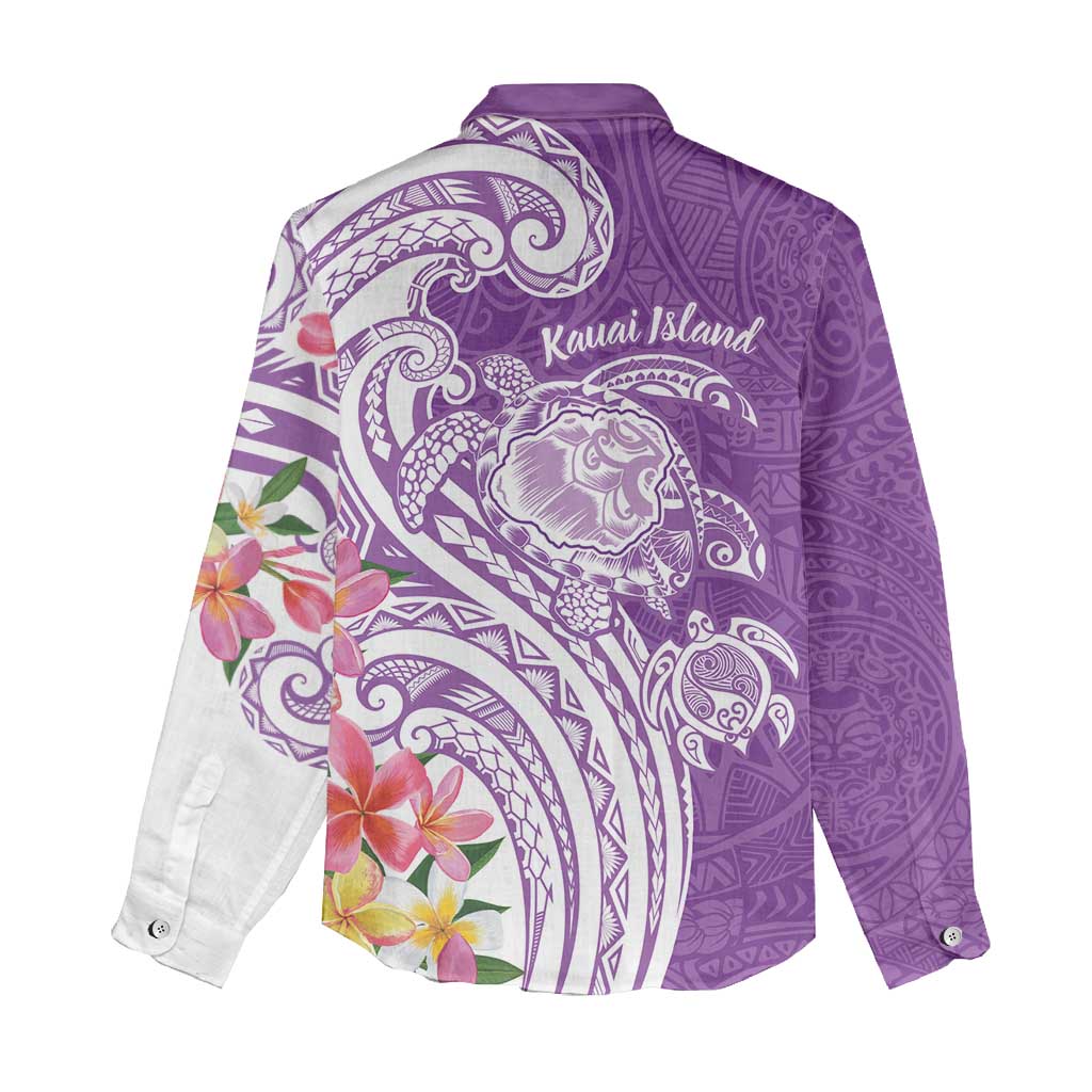 Aloha Kauai Island Personalized Women Casual Shirt Lilac Dreamy Turtle