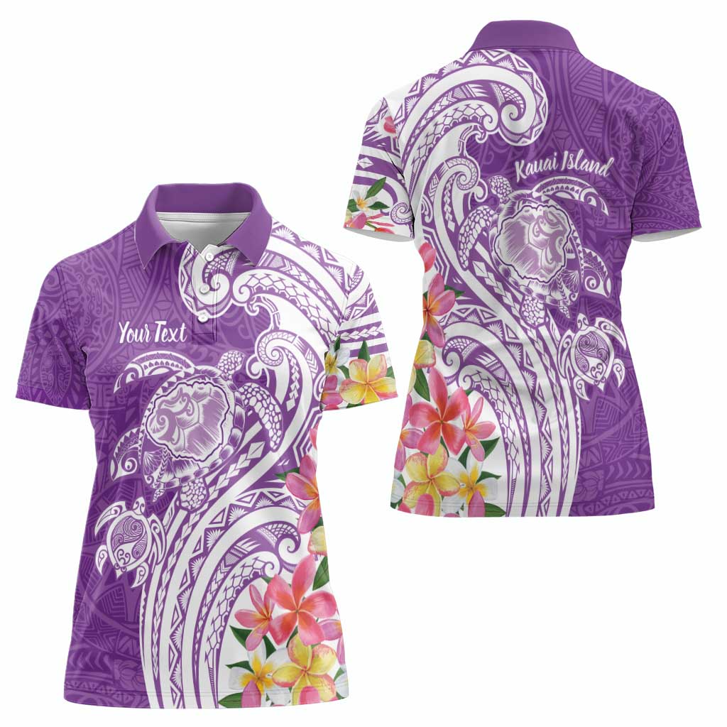 Aloha Kauai Island Personalized Women Polo Shirt Lilac Dreamy Turtle